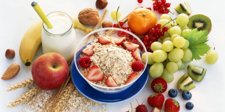 Healthy cereal with fruits and