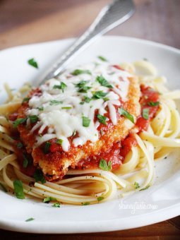 Baked Chicken Parmesan - kid-friendly and much healthier than frying!