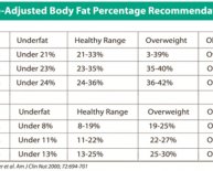 Healthy body fat percentage chart